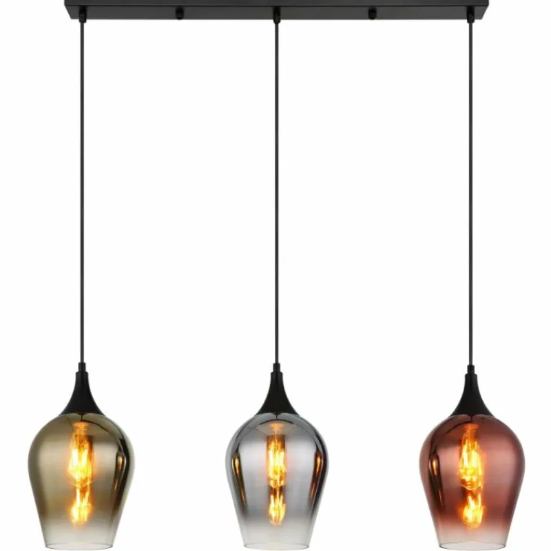 Luminaires Globo Lighting Lavus Suspension Noir, 3 lumières