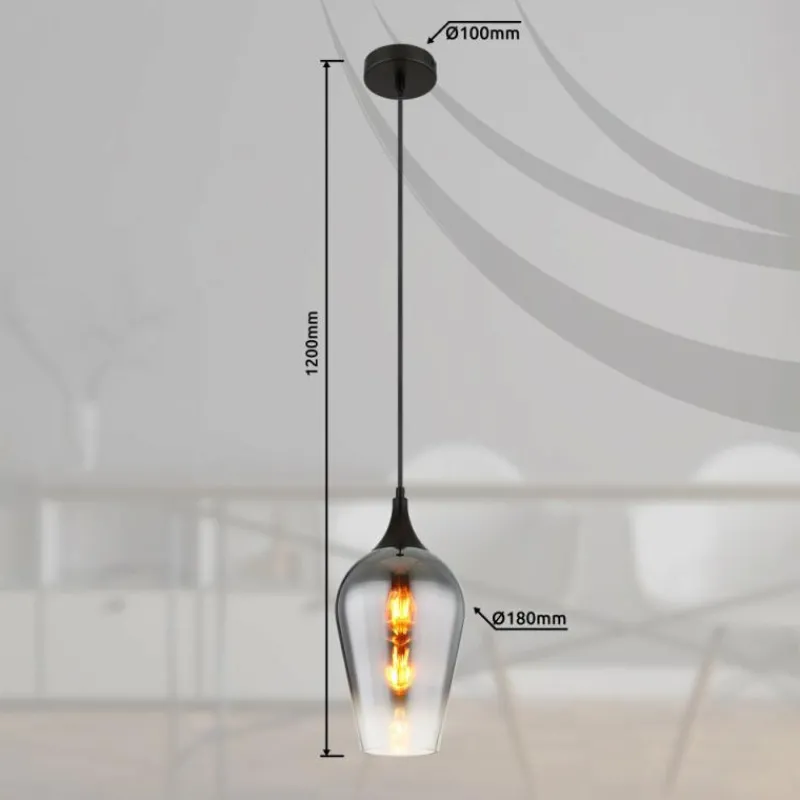 Luminaires Globo Lighting Lavus Suspension Noir, 1 lumière