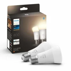 Luminaires Philips LED E27 9 Watt 2700 Kelvin 800 Lumen Philips Hue White
