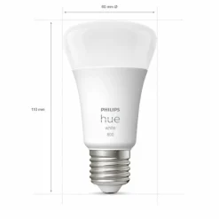 Luminaires Philips LED E27 9 Watt 2700 Kelvin 800 Lumen Philips Hue White