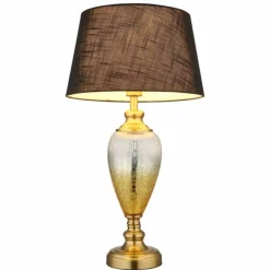 Luminaires Globo Lighting Leila Lampe à poser Vieux laiton, Transparent, 1 lumière