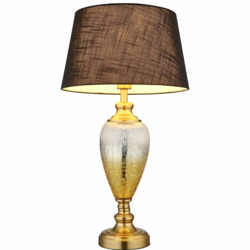 Luminaires Globo Lighting Leila Lampe à poser Vieux laiton, Transparent, 1 lumière