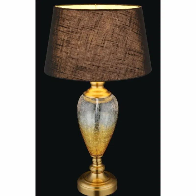 Luminaires Globo Lighting Leila Lampe à poser Vieux laiton, Transparent, 1 lumière