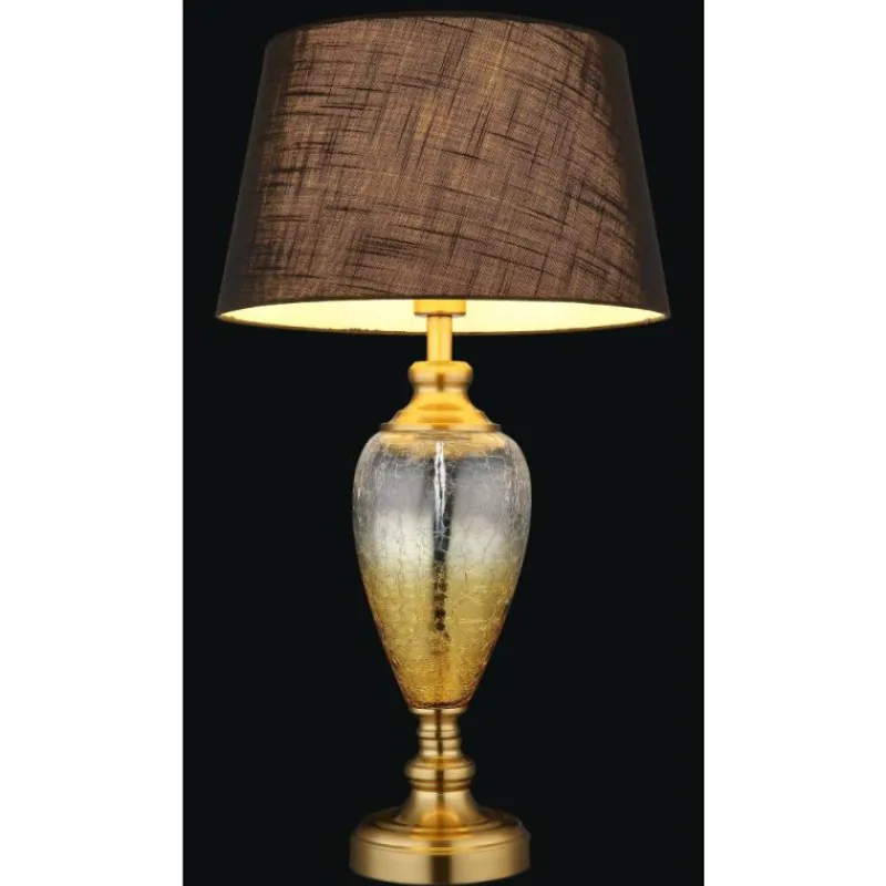 Luminaires Globo Lighting Leila Lampe à poser Vieux laiton, Transparent, 1 lumière