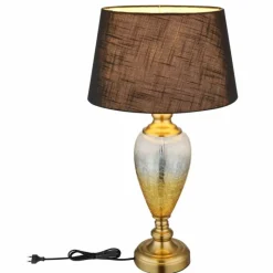 Luminaires Globo Lighting Leila Lampe à poser Vieux laiton, Transparent, 1 lumière