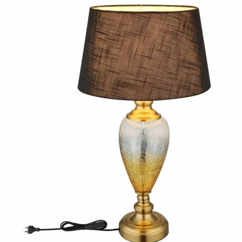 Luminaires Globo Lighting Leila Lampe à poser Vieux laiton, Transparent, 1 lumière