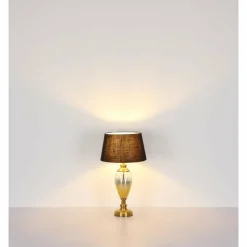 Luminaires Globo Lighting Leila Lampe à poser Vieux laiton, Transparent, 1 lumière