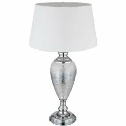 Luminaires Globo Lighting Leila Lampe à poser Chrome, Transparent, 1 lumière