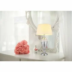 Luminaires Globo Lighting Leila Lampe à poser Chrome, Transparent, 1 lumière