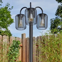 hofstein Lejonbacken Luminaire extérieur, Réverbère, Eclairage de chemin Noir, 3 lumières