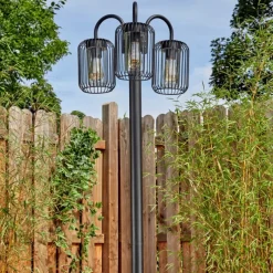 hofstein Lejonbacken Luminaire extérieur, Réverbère, Eclairage de chemin Noir, 3 lumières