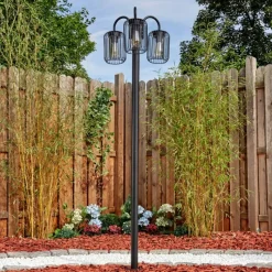 hofstein Lejonbacken Luminaire extérieur, Réverbère, Eclairage de chemin Noir, 3 lumières