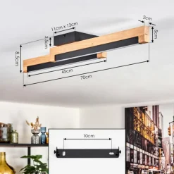 Luminaires Scandinaves-hofstein Lemene Plafonnier LED Écru, Noir, 2 lumières