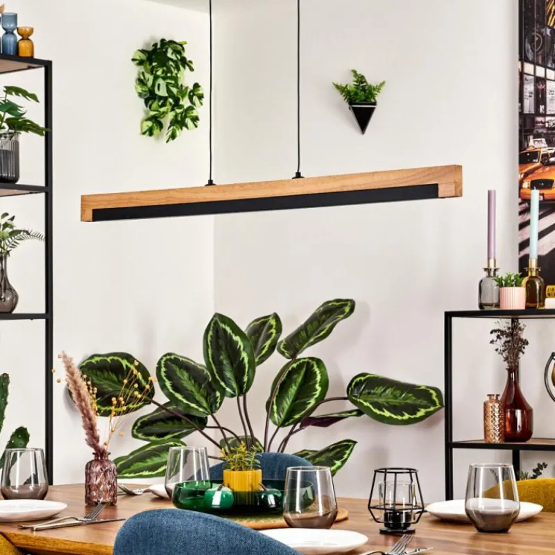 Luminaires Scandinaves-hofstein Lemene Suspension LED Écru, Noir, 1 lumière