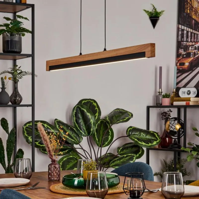 Luminaires Scandinaves-hofstein Lemene Suspension LED Écru, Noir, 1 lumière