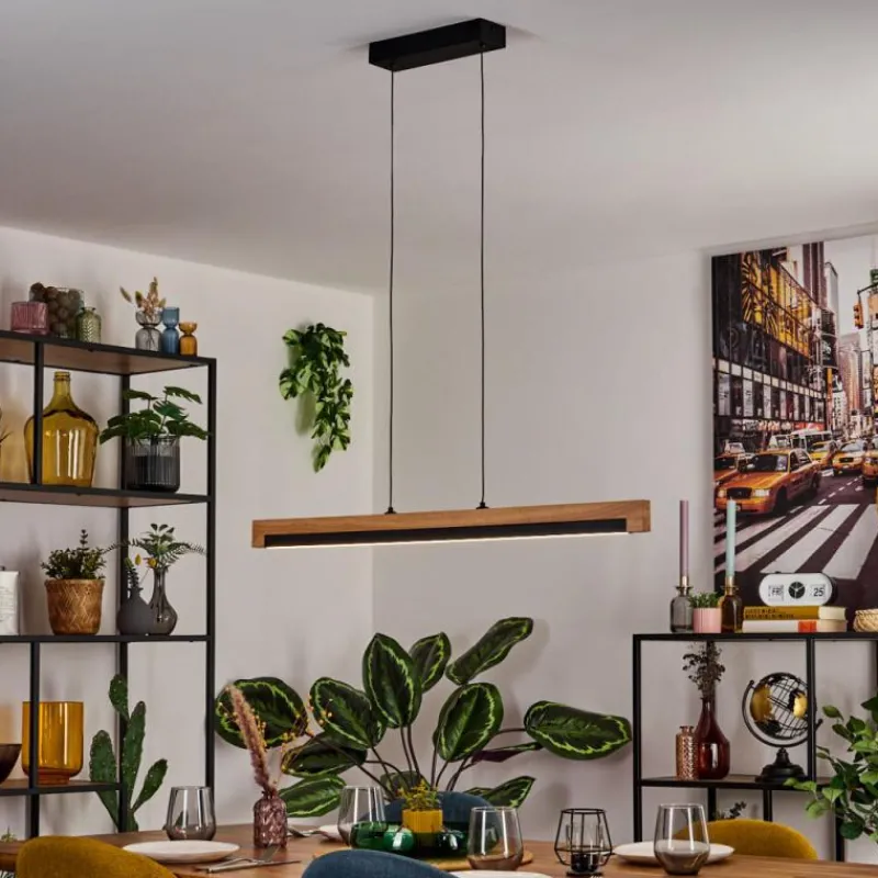 Luminaires Scandinaves-hofstein Lemene Suspension LED Écru, Noir, 1 lumière