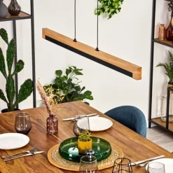 Luminaires Scandinaves-hofstein Lemene Suspension LED Écru, Noir, 1 lumière