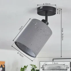 Lampes En Tissu-hofstein Lendemarke Plafonnier, Spot de plafond Noir, 1 lumière