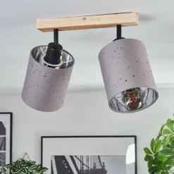 Lampes En Tissu-hofstein Lendemarke Plafonnier, Spot de plafond Écru, Noir, 2 lumières