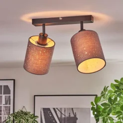 Lampes En Tissu-hofstein Lendemarke Plafonnier, Spot de plafond Noir, 2 lumières