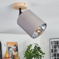 Lampes En Tissu-hofstein Lendemarke Plafonnier, Spot de plafond Écru, Noir, 1 lumière