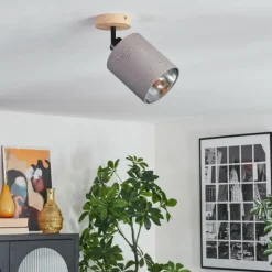 Lampes En Tissu-hofstein Lendemarke Plafonnier, Spot de plafond Écru, Noir, 1 lumière