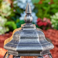 Luminaires Rustiques-hofstein Lentua Borne lumineuse, Eclairage de chemin Noir, Argenté, 1 lumière