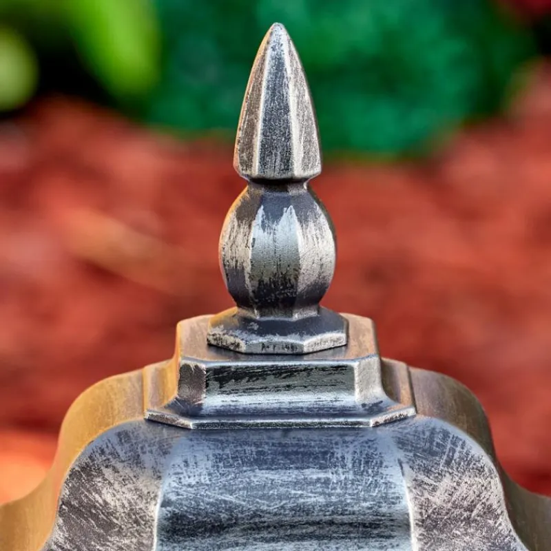 Luminaires Rustiques-hofstein Lentua Borne lumineuse, Eclairage de chemin Noir, Argenté, 1 lumière