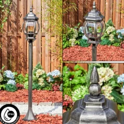 Luminaires Rustiques-hofstein Lentua Eclairage de chemin Noir, Argenté, 1 lumière