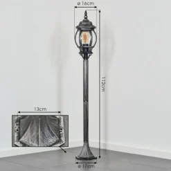 Luminaires Rustiques-hofstein Lentua Eclairage de chemin Noir, Argenté, 1 lumière