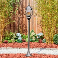 Luminaires Rustiques-hofstein Lentua Eclairage de chemin Noir, Argenté, 1 lumière