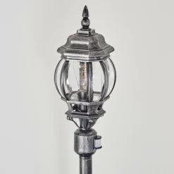 Luminaires Rustiques-hofstein Lentua Eclairage de chemin Noir, Argenté, 1 lumière, Détecteur de mouvement