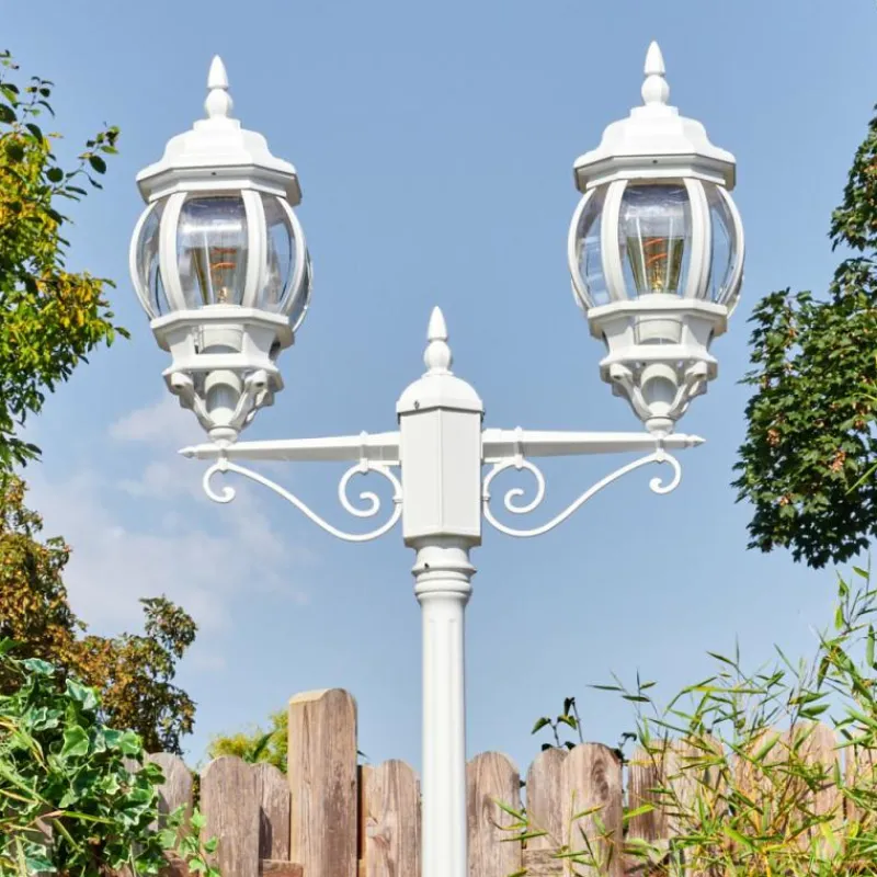 Luminaires Rustiques-hofstein Lentua Réverbère, Eclairage de chemin Blanc, 2 lumières