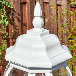 Luminaires Rustiques-hofstein Lentua Réverbère, Eclairage de chemin Blanc, 2 lumières