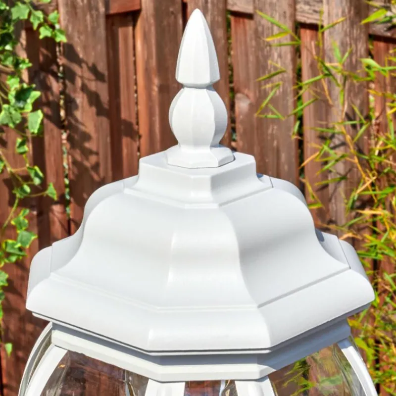 Luminaires Rustiques-hofstein Lentua Réverbère, Eclairage de chemin Blanc, 2 lumières