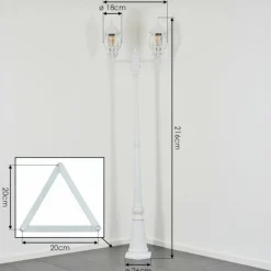 Luminaires Rustiques-hofstein Lentua Réverbère, Eclairage de chemin Blanc, 2 lumières