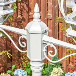 Luminaires Rustiques-hofstein Lentua Réverbère, Eclairage de chemin Blanc, 2 lumières