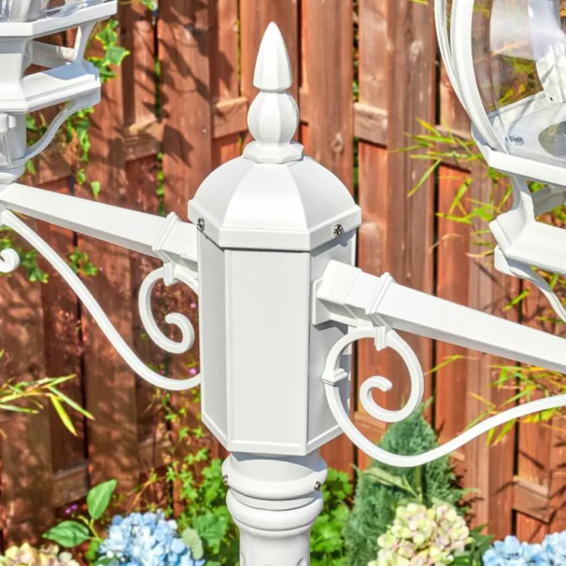 Luminaires Rustiques-hofstein Lentua Réverbère, Eclairage de chemin Blanc, 2 lumières