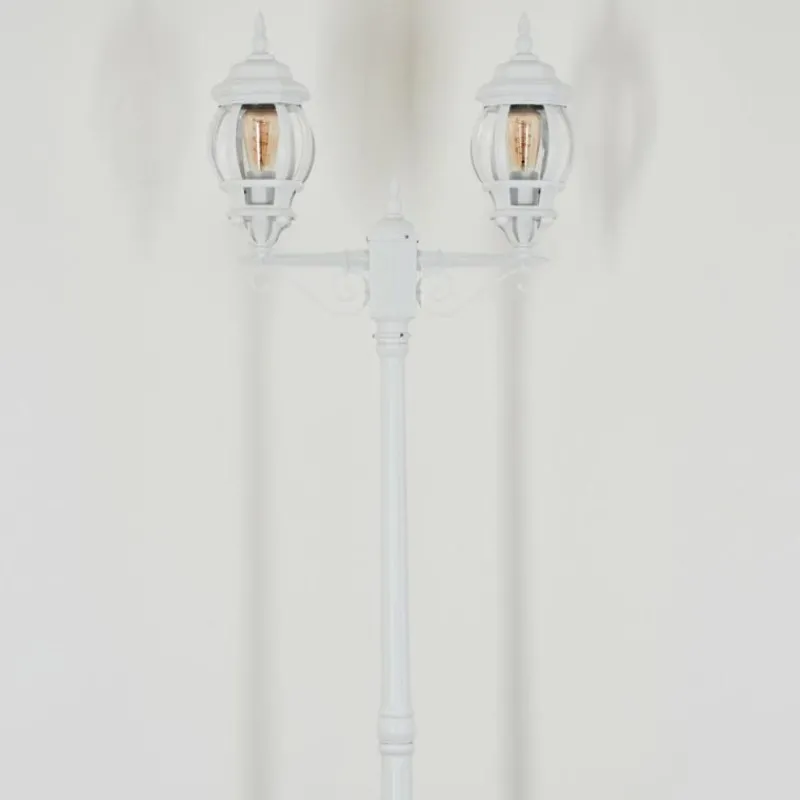 Luminaires Rustiques-hofstein Lentua Réverbère, Eclairage de chemin Blanc, 2 lumières