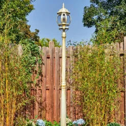 Luminaires Rustiques-hofstein Lentua Réverbère, Eclairage de chemin Or, Blanc, 1 lumière