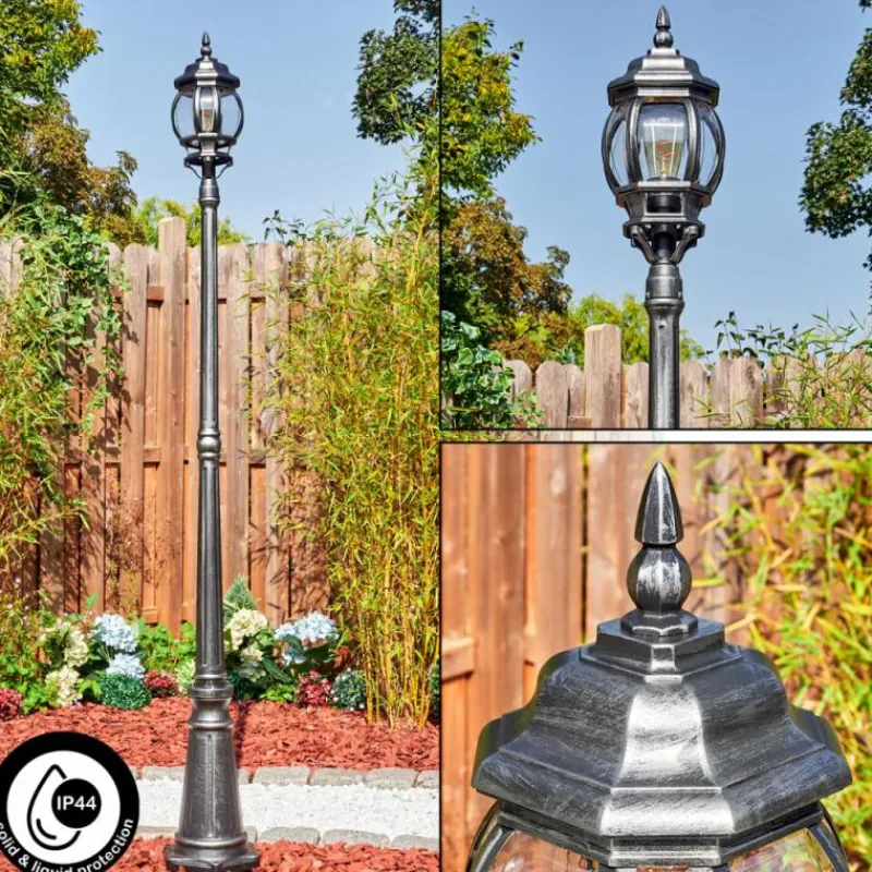 Luminaires Rustiques-hofstein Lentua Réverbère, Eclairage de chemin Noir, Argenté, 1 lumière