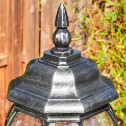 Luminaires Rustiques-hofstein Lentua Réverbère, Eclairage de chemin Noir, Argenté, 1 lumière