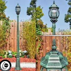 Luminaires Rustiques-hofstein Lentua Réverbère, Eclairage de chemin Vert, Noir, 1 lumière