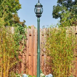 Luminaires Rustiques-hofstein Lentua Réverbère, Eclairage de chemin Vert, Noir, 1 lumière