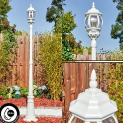 Luminaires Rustiques-hofstein Lentua Réverbère, Eclairage de chemin Blanc, 1 lumière