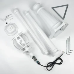 Luminaires Rustiques-hofstein Lentua Réverbère, Eclairage de chemin Blanc, 1 lumière