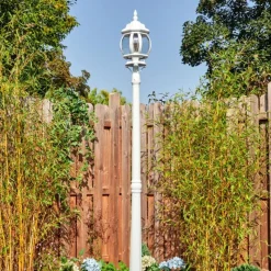 Luminaires Rustiques-hofstein Lentua Réverbère, Eclairage de chemin Blanc, 1 lumière