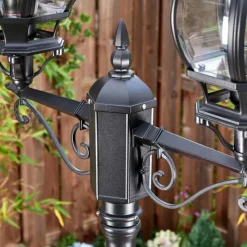 Luminaires Rustiques-hofstein Lentua Réverbère, Eclairage de chemin Noir, 2 lumières