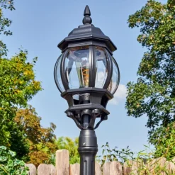 Luminaires Rustiques-hofstein Lentua Réverbère, Eclairage de chemin Noir, 1 lumière