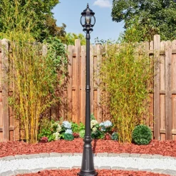 Luminaires Rustiques-hofstein Lentua Réverbère, Eclairage de chemin Noir, 1 lumière